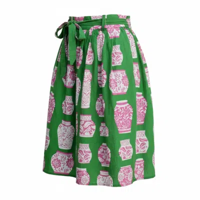 Mary Marshmallow Women's Wrap Skirt Short - Ginger Jar - Green