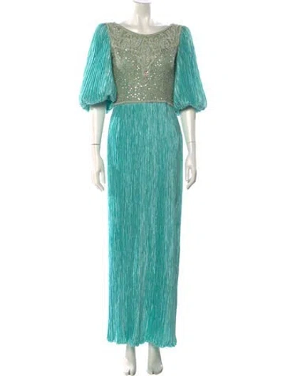 Pre-owned Mary Mcfadden Colorblock Pattern Long Dress In Multi