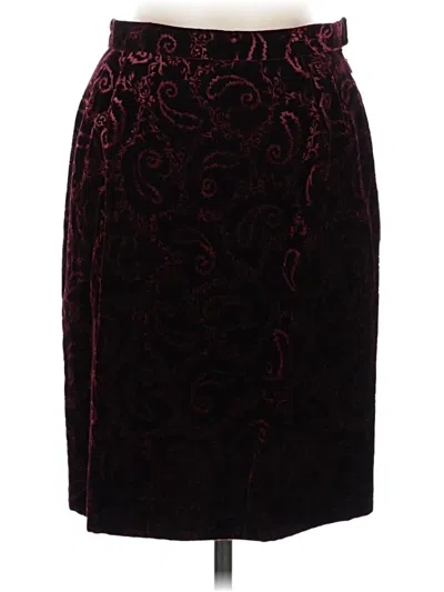 Pre-owned Mary Mcfadden Formal Skirt In Burgundy