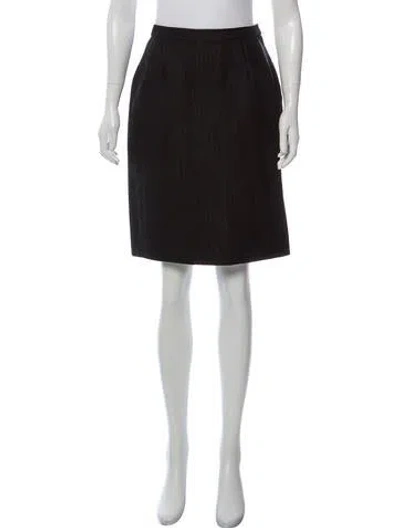 Pre-owned Mary Mcfadden Knit Knee-length Skirt In Black
