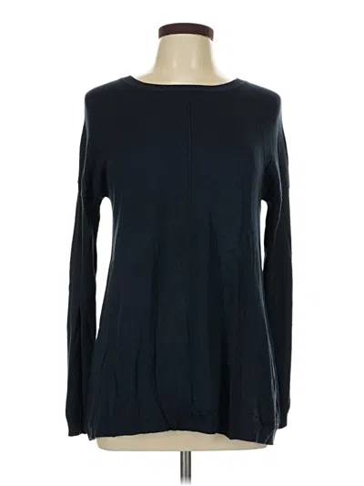 Pre-owned Mary Mcfadden Long Sleeve Top Black Crew Neck Tops