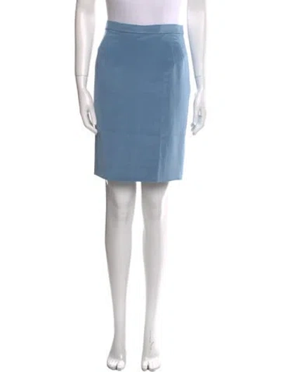 Pre-owned Mary Mcfadden Mini Skirt In Blue