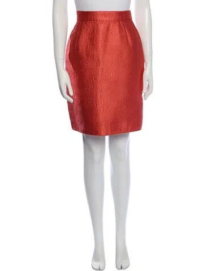 Pre-owned Mary Mcfadden Quilted Knee-length Skirt In Orange
