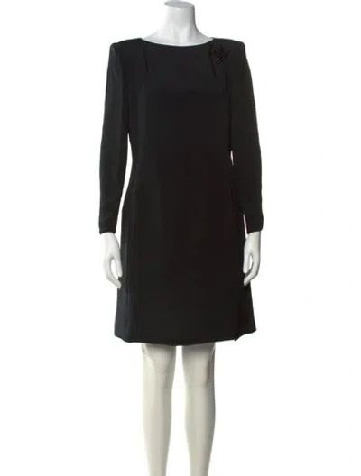 Pre-owned Mary Mcfadden Silk Knee-length Dress In Black