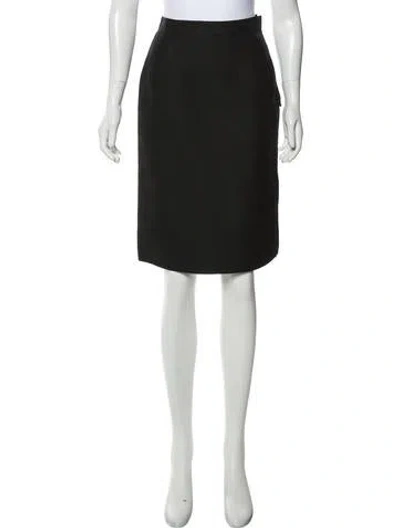 Pre-owned Mary Mcfadden Silk Knee-length Skirt In Black