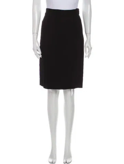 Pre-owned Mary Mcfadden Silk Knee-length Skirt In Black