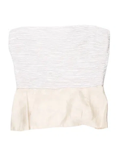 Pre-owned Mary Mcfadden Strapless Top In White