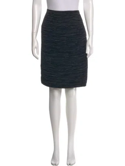 Pre-owned Mary Mcfadden Striped Knee-length Skirt In Black