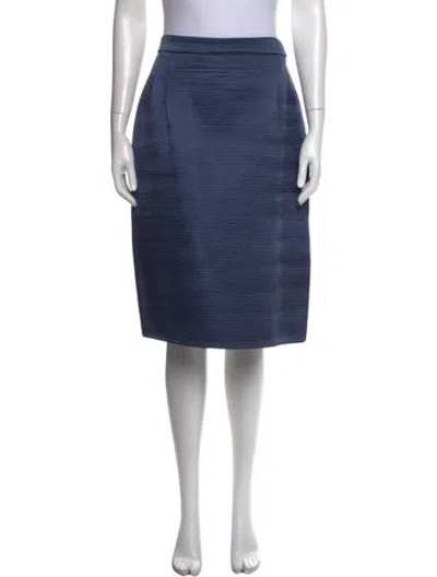 Pre-owned Mary Mcfadden Striped Midi Length Skirt In Blue