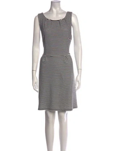 Pre-owned Mary Mcfadden Striped Mini Dress In Black