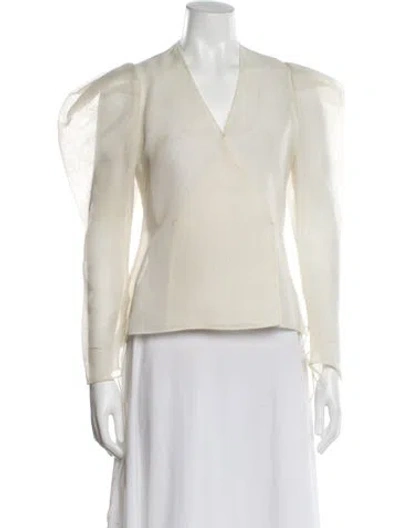 Pre-owned Mary Mcfadden Vintage 1980's Blouse In Neutral