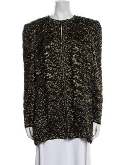 Pre-owned Mary Mcfadden Vintage 1980's Evening Jacket In Black