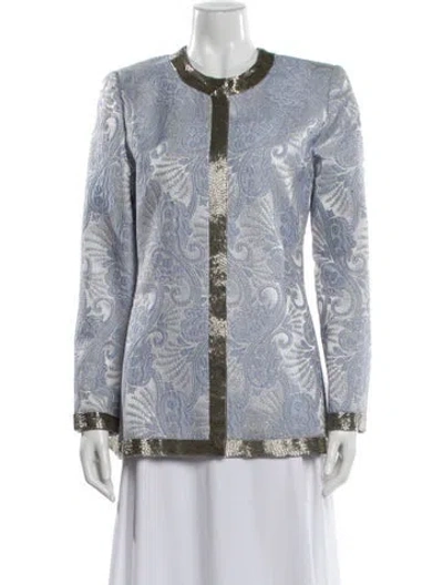 Pre-owned Mary Mcfadden Vintage 1980's Evening Jacket In Blue