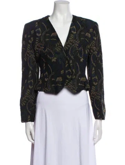 Pre-owned Mary Mcfadden Vintage 1980's Evening Jacket In Green