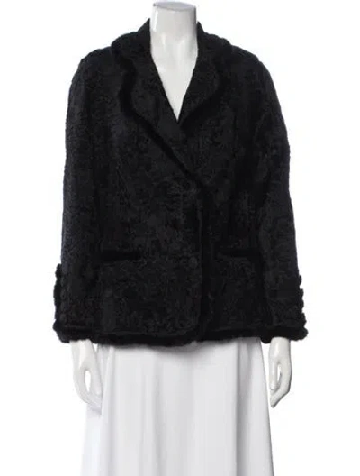 Pre-owned Mary Mcfadden Vintage 1980's Fur Jacket In Black