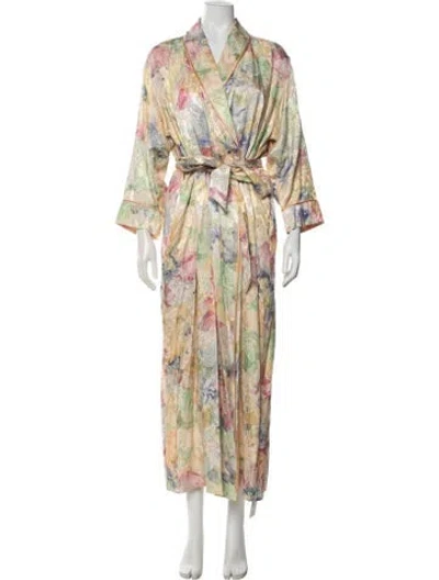 Pre-owned Mary Mcfadden Vintage 1980's Robe In Neutral