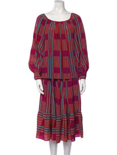 Pre-owned Mary Mcfadden Vintage 1980's Skirt Set In Red