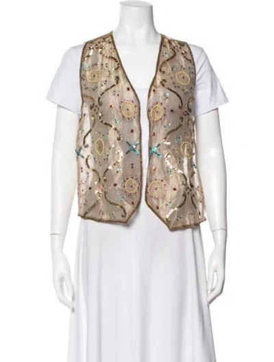 Pre-owned Mary Mcfadden Vintage 1980's Vest In Neutral