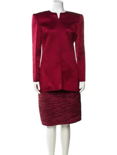 Pre-owned Mary Mcfadden Vintage 1990's Skirt Suit In Red