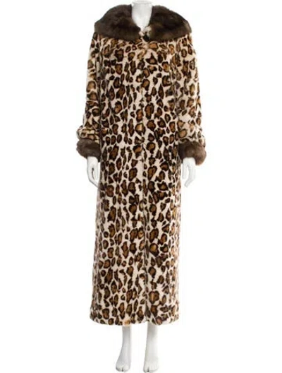 Pre-owned Mary Mcfadden Vintage 1999 Fur Coat In Brown
