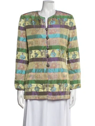 Pre-owned Mary Mcfadden Vintage 2000's Blazer In Purple/yellow
