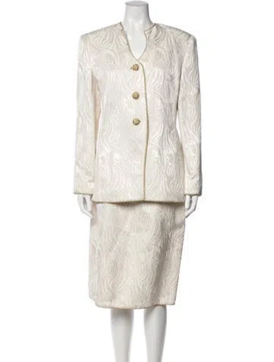 Pre-owned Mary Mcfadden Vintage 2000's Skirt Suit In Gold