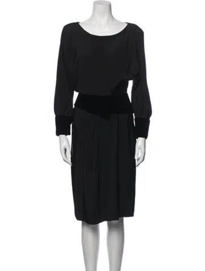 Pre-owned Mary Mcfadden Vintage Knee-length Dress In Black
