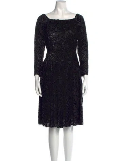 Pre-owned Mary Mcfadden Vintage Knee-length Dress In Black