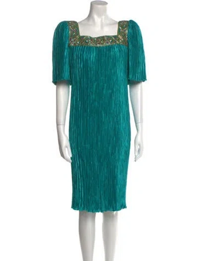 Pre-owned Mary Mcfadden Vintage Knee-length Dress In Blue