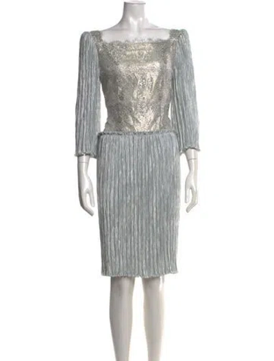 Pre-owned Mary Mcfadden Vintage Knee-length Dress In Blue