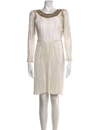 Pre-owned Mary Mcfadden Vintage Knee-length Dress In Neutral