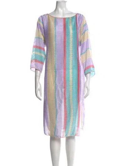 Pre-owned Mary Mcfadden Vintage Knee-length Dress In Purple