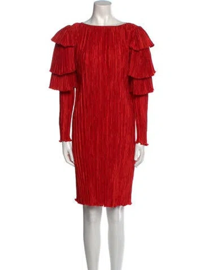 Pre-owned Mary Mcfadden Vintage Knee-length Dress In Red