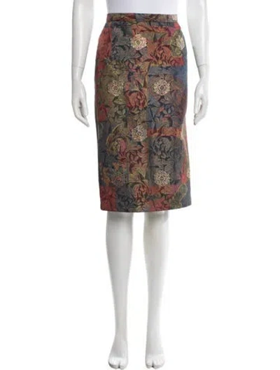 Pre-owned Mary Mcfadden Vintage Knee-length Skirt In Gold