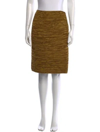 Pre-owned Mary Mcfadden Vintage Knee-length Skirt In Gold/metallic