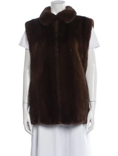 Pre-owned Mary Mcfadden Vintage Late 1970's - Early 1980's Vest In Brown