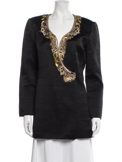 Pre-owned Mary Mcfadden Vintage Late 1990's - Early 2000's Evening Jacket In Black