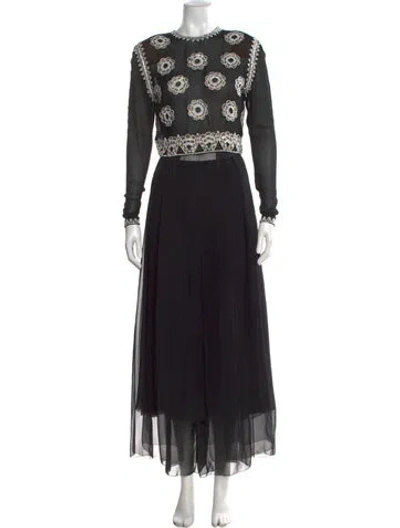 Pre-owned Mary Mcfadden Vintage Long Dress In Black