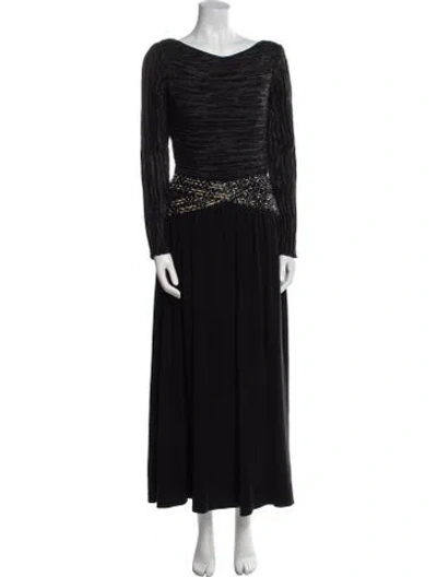 Pre-owned Mary Mcfadden Vintage Long Dress In Black
