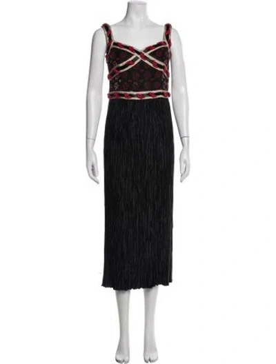 Pre-owned Mary Mcfadden Vintage Long Dress In Black