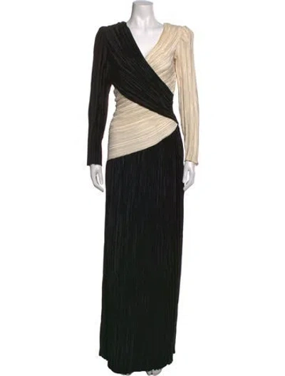 Pre-owned Mary Mcfadden Vintage Long Dress In Black/neutrals