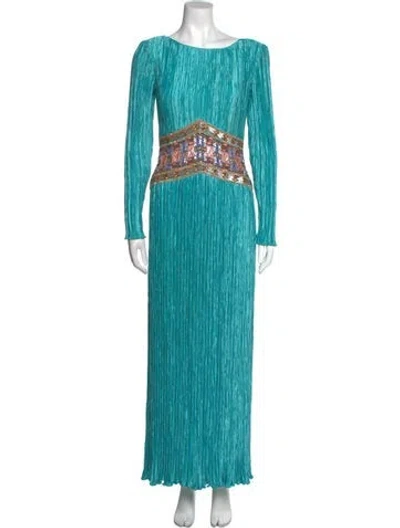 Pre-owned Mary Mcfadden Vintage Long Dress In Blue