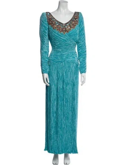 Pre-owned Mary Mcfadden Vintage Long Dress In Blue