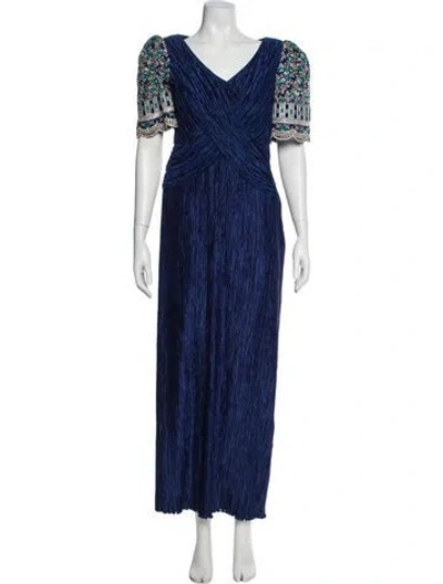 Pre-owned Mary Mcfadden Vintage Long Dress In Blue