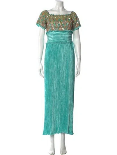 Pre-owned Mary Mcfadden Vintage Long Dress In Blue