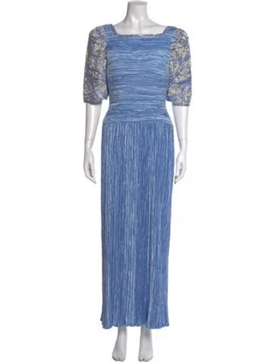 Pre-owned Mary Mcfadden Vintage Long Dress In Blue