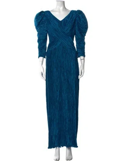 Pre-owned Mary Mcfadden Vintage Long Dress In Blue