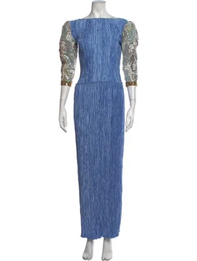 Pre-owned Mary Mcfadden Vintage Long Dress In Blue