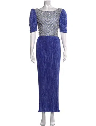 Pre-owned Mary Mcfadden Vintage Long Dress In Blue