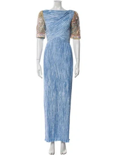 Pre-owned Mary Mcfadden Vintage Long Dress In Blue